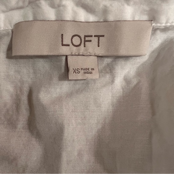 LOFT White Long Sleeve Blouse XS - Picture 4 of 7